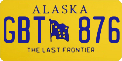 AK license plate GBT876