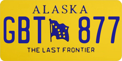 AK license plate GBT877