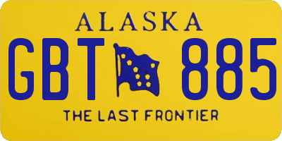 AK license plate GBT885