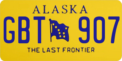 AK license plate GBT907