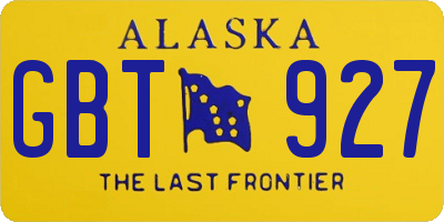 AK license plate GBT927