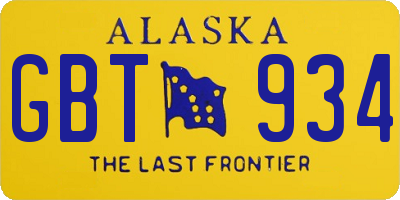 AK license plate GBT934