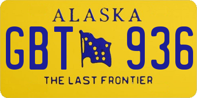 AK license plate GBT936
