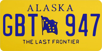 AK license plate GBT947