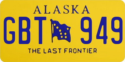 AK license plate GBT949