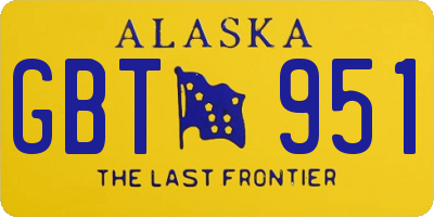 AK license plate GBT951