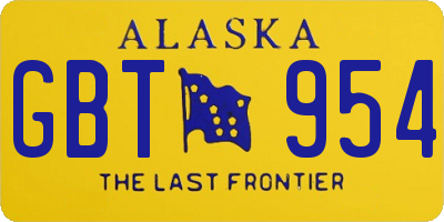 AK license plate GBT954