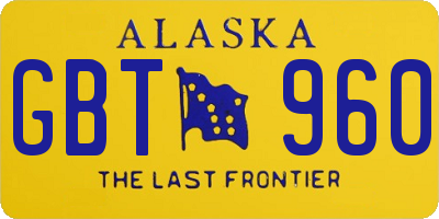 AK license plate GBT960