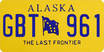 AK license plate GBT961