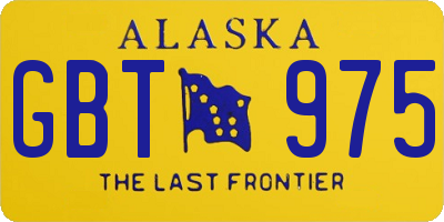 AK license plate GBT975