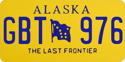 AK license plate GBT976