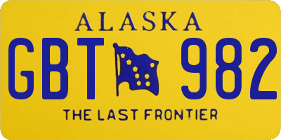 AK license plate GBT982