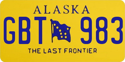 AK license plate GBT983