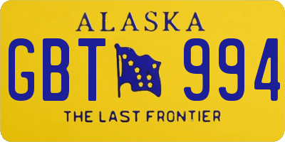 AK license plate GBT994