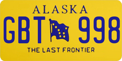 AK license plate GBT998
