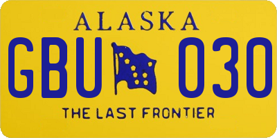 AK license plate GBU030