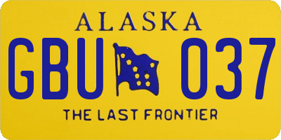 AK license plate GBU037