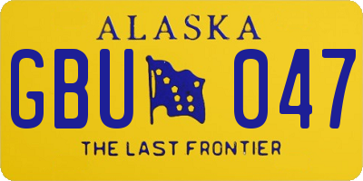 AK license plate GBU047