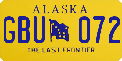 AK license plate GBU072