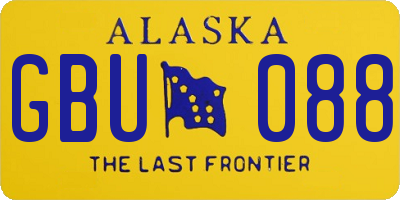 AK license plate GBU088