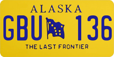 AK license plate GBU136