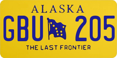 AK license plate GBU205