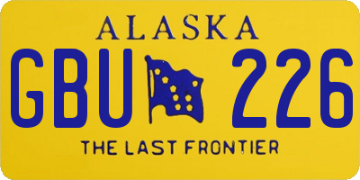 AK license plate GBU226