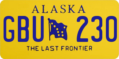 AK license plate GBU230