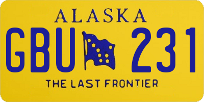 AK license plate GBU231