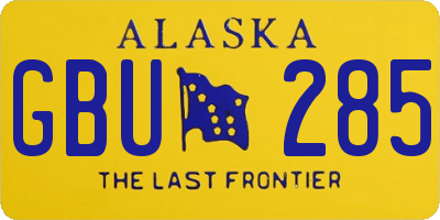 AK license plate GBU285