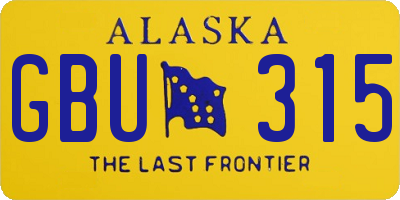 AK license plate GBU315