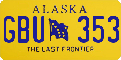 AK license plate GBU353