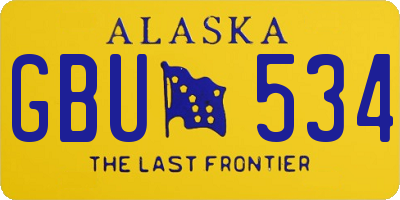 AK license plate GBU534