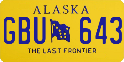 AK license plate GBU643