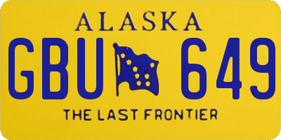 AK license plate GBU649