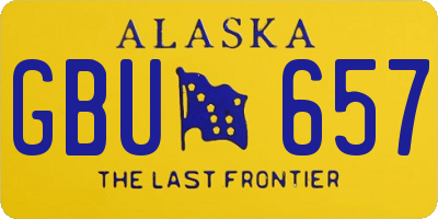 AK license plate GBU657