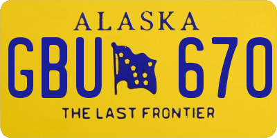 AK license plate GBU670