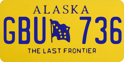 AK license plate GBU736