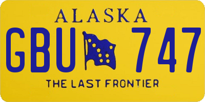 AK license plate GBU747