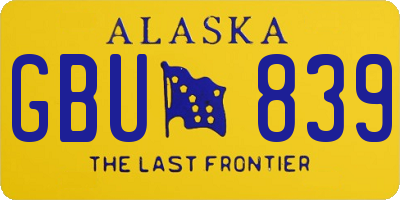 AK license plate GBU839