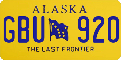 AK license plate GBU920