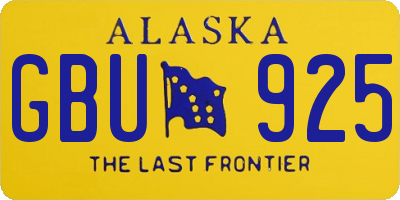 AK license plate GBU925