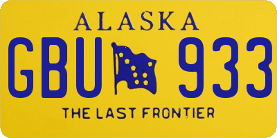 AK license plate GBU933
