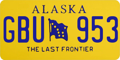 AK license plate GBU953