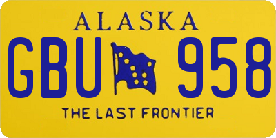 AK license plate GBU958
