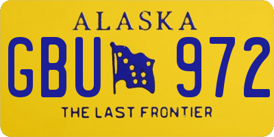 AK license plate GBU972