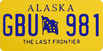 AK license plate GBU981