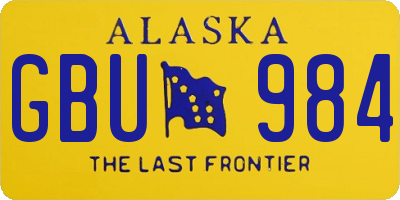 AK license plate GBU984