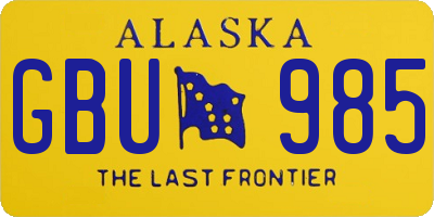 AK license plate GBU985
