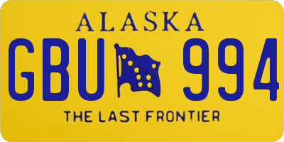 AK license plate GBU994